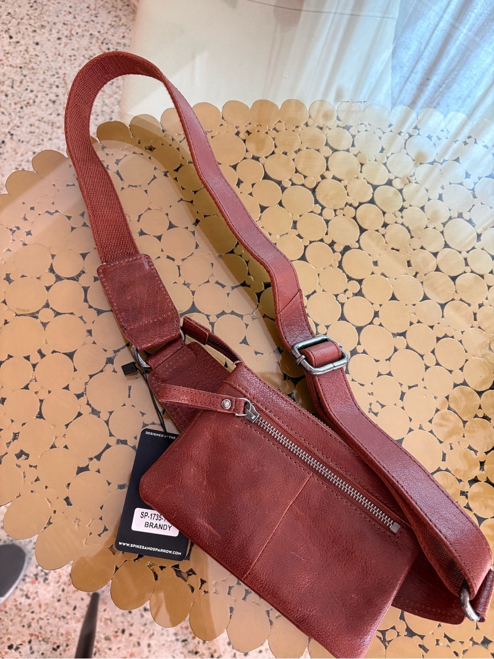 SPIKES & SPARROW Brown Leather Waist or Crossbody Bag! Beautiful. New!